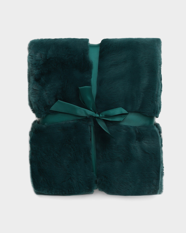 Плед &laquo;Изумруд&raquo; из искусственного кроличьего меха с эффектом жаккарда