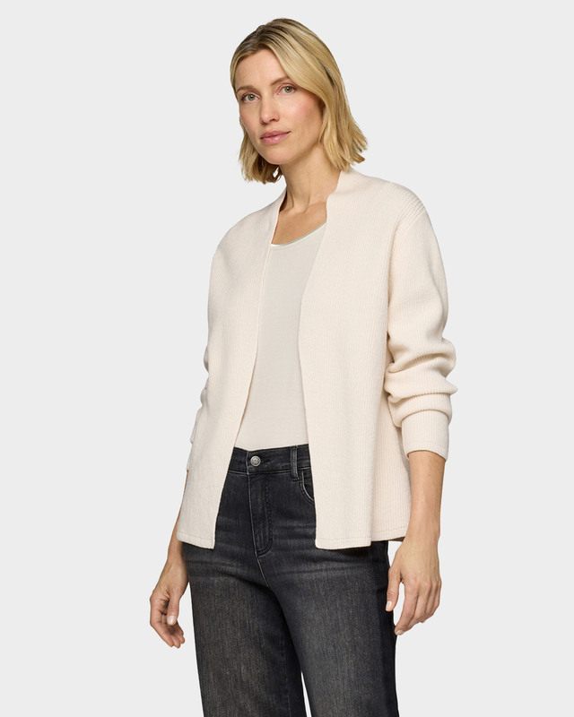 Кардиган без застежек из фактурного трикотажа в рубчик