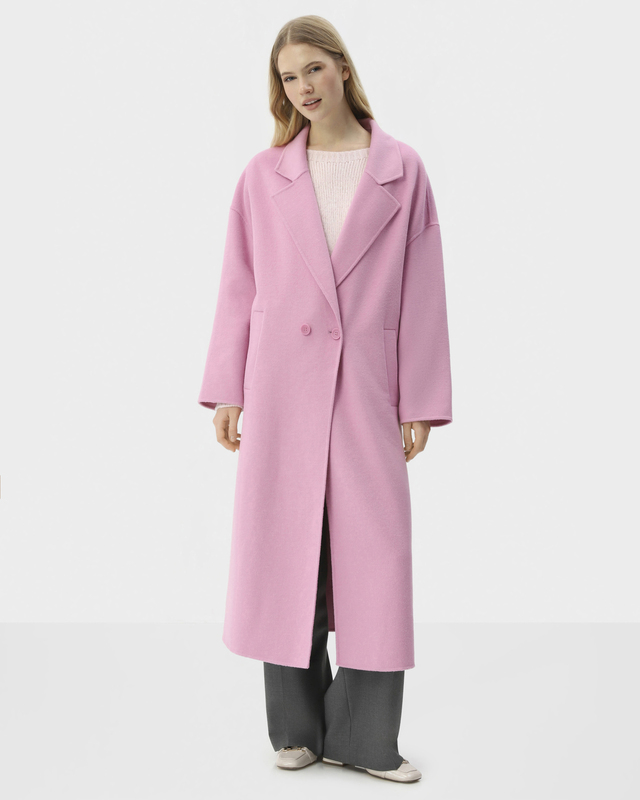 Двубортное пальто свободного кроя